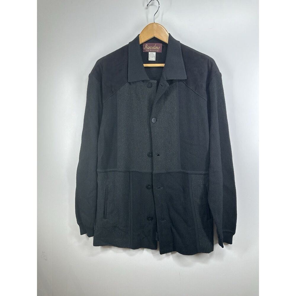 Torras‎ Vintage Button Down Wool Blend & Suede Jacket 44 Barcelino Made In Spain